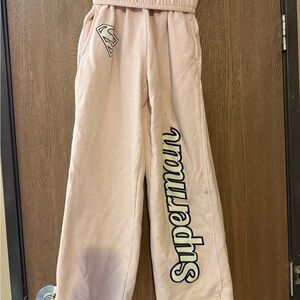DC Comics Kids Light Pink Superman Joggers